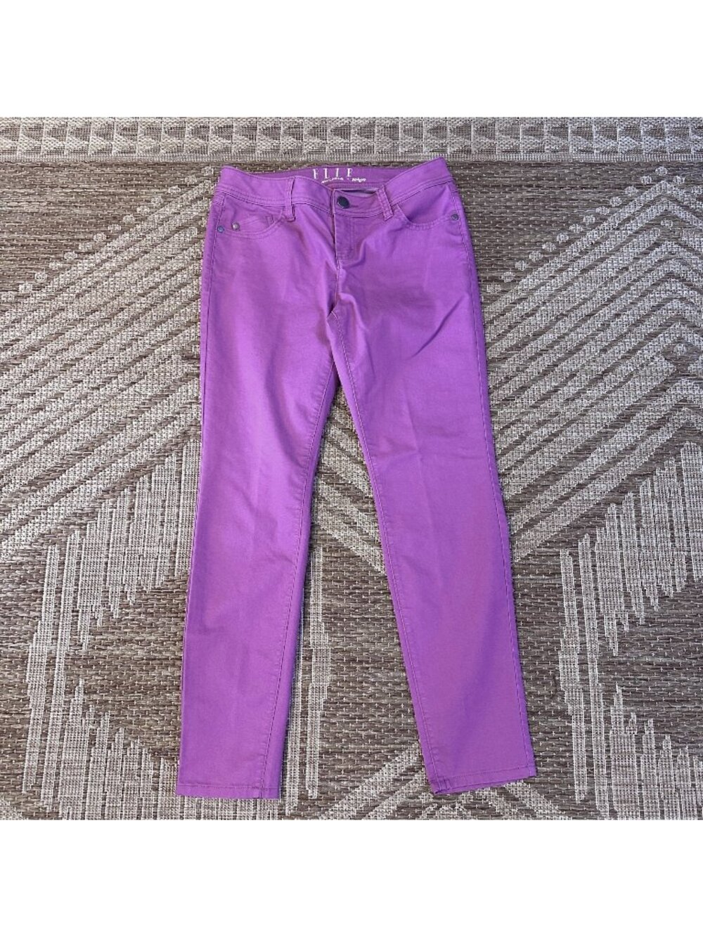 Elle Womens Pink/Purple Skinny Jeans Size 6 Stretch Cotton Blend